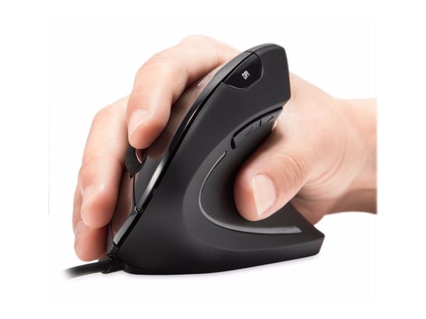 Perixx PERIMICE-513 - Vertikal mus - høyrehendt - optisk - 5 knapper - kablet - USB