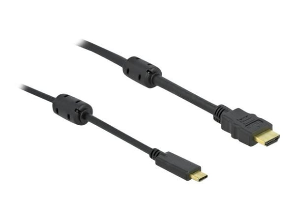 Delock - Video/lydkabel - 24 pin USB-C hann til HDMI hann - 7 m - svart - 4K-støtte, aktiv