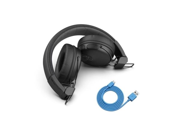 JLab Studio Wireless Black - Bluetooth on-ear-hodetelefoner (30 timers batterilevetid, innebygd mikrofon, fjernkontroll)