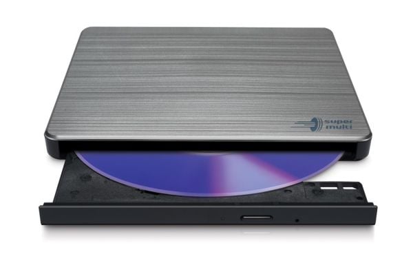 Hitachi-LG Data Storage GP60NS60 - Platestasjon - DVD±RW (±R DL) / DVD-RAM - 8x/6x/5x - USB 2.0 - ekstern - sølv