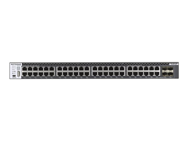 NETGEAR M4300-48X - Switch - L3 - Styrt - 48 x 10 Gigabit Ethernet + 4 x delt 10 Gigabit SFP+ - front til bakside-luftflyt - rackmonterbar