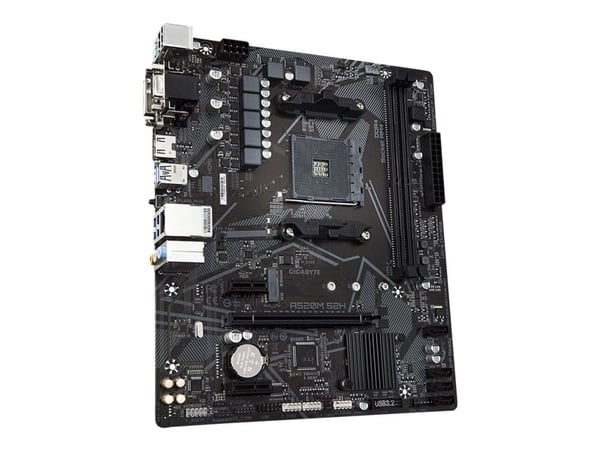 Gigabyte A520M S2H - 1.0 - hovedkort - micro ATX - Socket AM4 - AMD A520 Chipset - USB 3.2 Gen 1 - Gigabit LAN - innbygd grafikk (CPU kreves) - HD-...