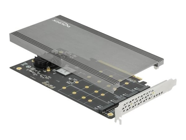 DeLOCK 89044, PCIe, M.2, PCIe 3.0, Harmaa, Aktiivinen, 1 tuuletin(ta) DeLOCK 89044, PCIe, M.2, PCIe 3.0, Harmaa, Aktiivinen, 1 tuuletin(ta)