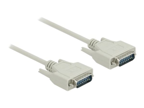Delock - Seriell kabel - 15 pin D-Sub (DB-15) (hann) til 15 pin D-Sub (DB-15) (hann) - 5 m - tommelskruer - beige