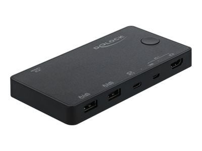 Delock HDMI / USB-C KVM Switch 4K 60 Hz with USB 2.0 - KVM / lyd / USB-svitsj - 1 lokalbruker - stasjonær Delock HDMI / USB-C KVM Switch 4K 60 Hz with USB 2.0 - KVM / lyd / USB-svitsj - 1 lokalbruker - stasjonær