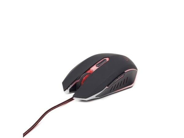 Gembird MUSG-001 - Mus - høyre- og venstrehåndet - optisk - 6 knapper - kablet - USB - rød
