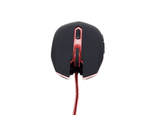 Gembird MUSG-001 - Mus - høyre- og venstrehåndet - optisk - 6 knapper - kablet - USB - rød