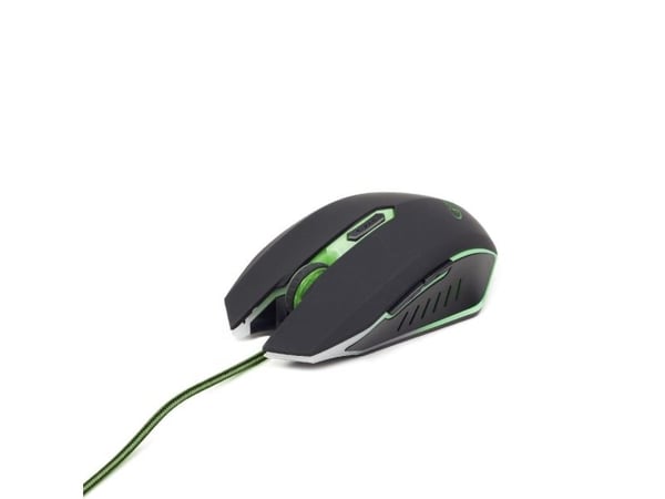 Gembird MUSG-001-G, Molempikätinen, USB A-tyyppi, 2400 DPI, Musta, Vihreä