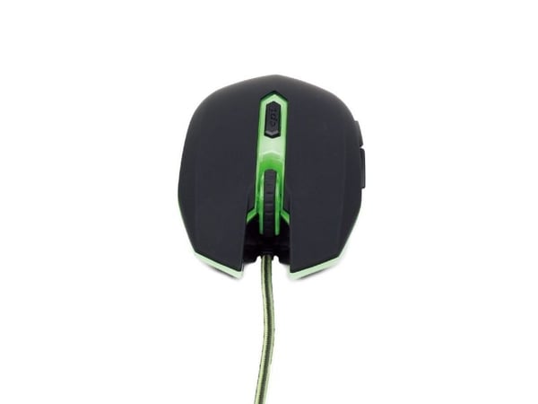 Gembird MUSG-001-G, Molempikätinen, USB A-tyyppi, 2400 DPI, Musta, Vihreä