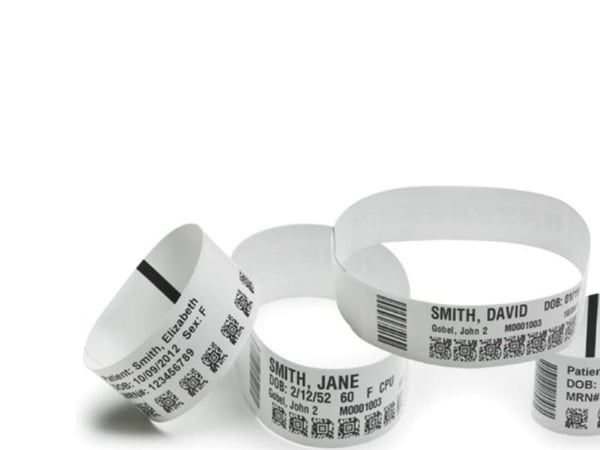 Zebra Z-Band UltraSoft - Polypropylen (PP) - adhesiv - hvit - 25.4 x 279.4 mm 1050 stk (6 rull(er) x 175) vinylarmbånd - for Zebra 110, 140, 220, Z...