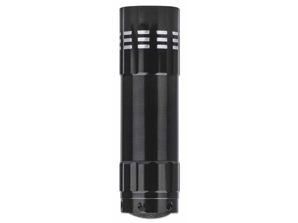 Manhattan 960311, Hånd lommelygte, Sort, Aluminium, Knapper, LED, 9 Lampe( r)