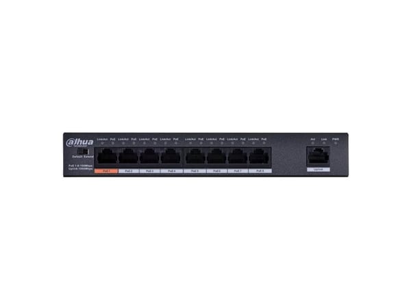 Dahua Technology PFS3009-8ET-96, Uhåndtert, L2, Fast Ethernet (10/100), Strøm over Ethernet (PoE)