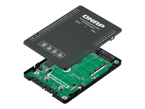 QNAP QDA-A2MAR - Intern RAID-brønn - 2,5" til 2 x M.2 - RAID JBOD, 0, 1 - SATA 6Gb/s