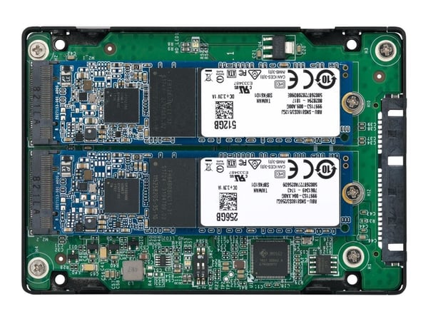 QNAP QDA-A2MAR - Intern RAID-brønn - 2,5" til 2 x M.2 - RAID JBOD, 0, 1 - SATA 6Gb/s