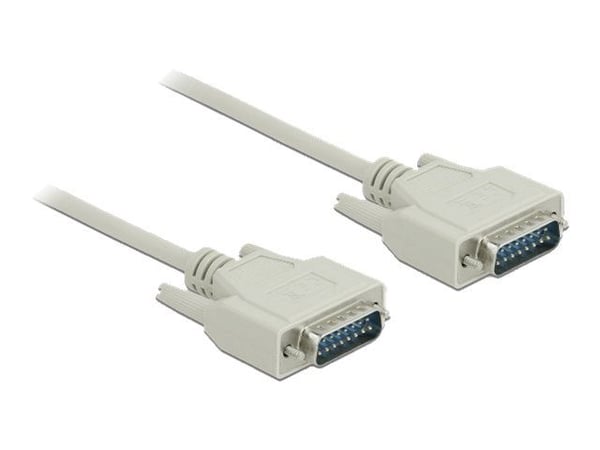Delock - Serielt kabel - DB-15 (han) til DB-15 (han) - 1 m - tommelskruer - beige