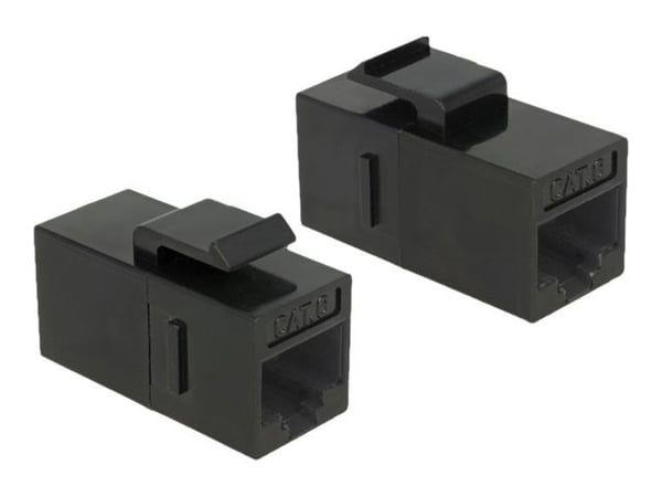 Delock Keystone Module RJ45 jack > RJ45 jack Cat.6 UTP - Modulinnlegg - CAT 6 - UTP - RJ-45 - svart (en pakke 25)