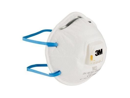 Sikkerhed-maski 3M 8822 P2 mod tørre partikler/væskeformige aerosoler,10 stk/pk