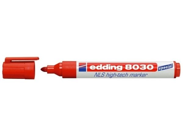 Edding 8030 NLS High-Tech, Pyöreä pää, Punainen, Muovi, 1,5 mm, 3 mm, Metalli