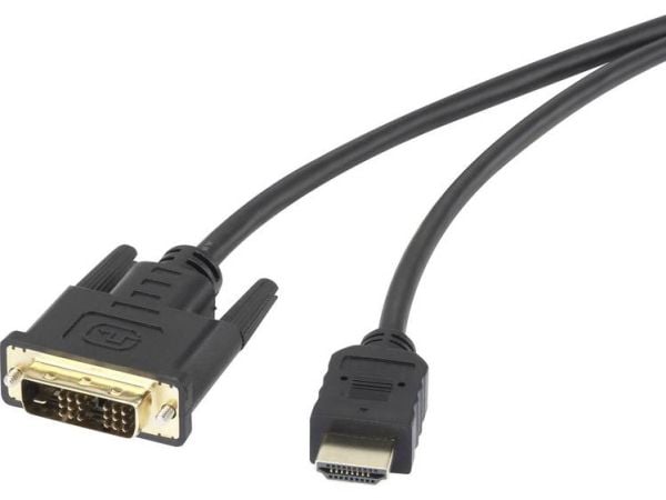 Renkforce RF-4212219, 5 m, HDMI-tyyppi A (vakio), DVI-D, Uros, Uros, Suora