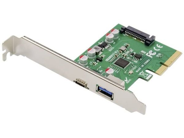 DIGITUS DS-30225 - USB-adapter - PCIe 2.0 x4 lav profil - USB-C 3.1 x 1 + USB 3.1 Gen 2 x 1