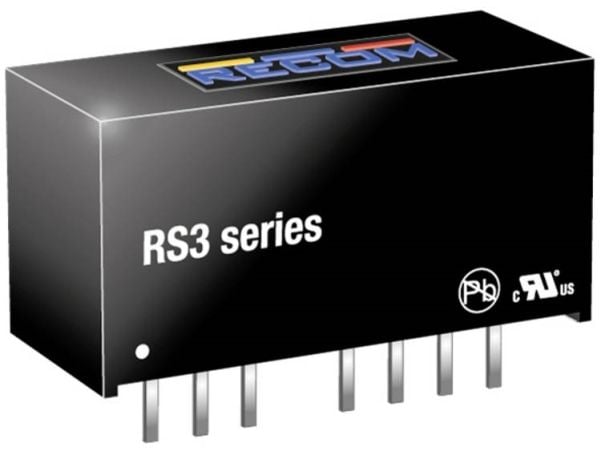 Recom International 10004209 RS3-243.3S 3W DC/DC-muunnin RS3-243.3S 18 - 36 Vdc 3,3 Vdc 600 mA 3 W