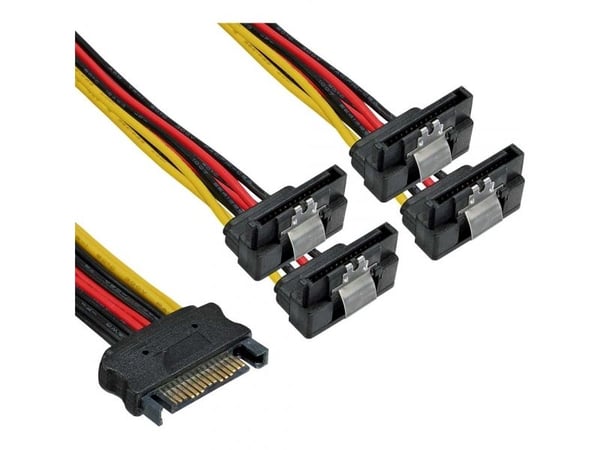 InLine 29683X, 0,3 m, SATA 15-pin, 4 x SATA, Hankjønn, Hunkjønn, Rett