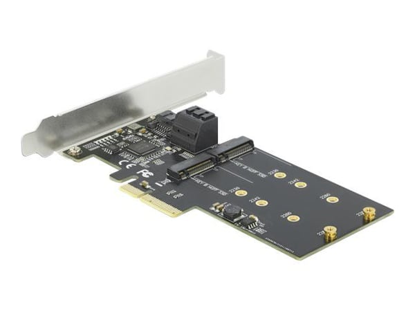 Delock 3 portin SATA ja 2 korttipaikkaa M.2 Key B PCI Express x4 -kortti - Low Profile Form Factor - Lagringskontrol - M.2 - M.2-kortti / SATA 6Gb/...