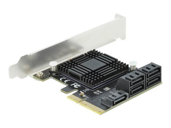 Delock 5 port SATA PCI Express x4 Card - Low Profile Form Factor - Diskkontroller - SATA 6Gb/s - lav profil - PCIe 3.0 x4