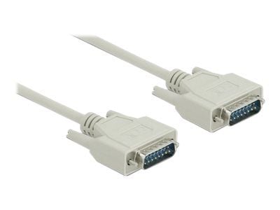 Delock - Serielt kabel - DB-15 (han) til DB-15 (han) - 2 m - tommelskruer - beige
