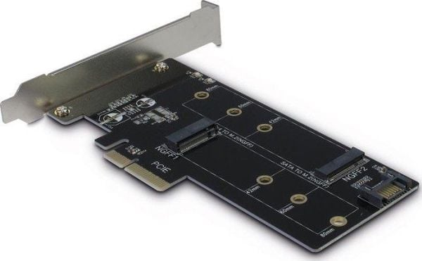 Inter-Tech KT015 - Grensesnittsadapter - M.2 Card / SATA 6Gb/s - lav profil - PCIe 3.0 x4