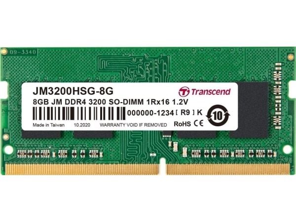Transcend JetRAM - DDR4 - modul - 8 GB - SO DIMM 260-pin - 3200 MHz / PC4-25600 - CL22 - 1.2 V - ikke-bufret - ikke-ECC