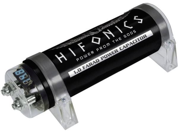 Hifonics HFC1000, Fast kondensator, Aluminium, Overflate, Sylindriske, DC, 1 stykker