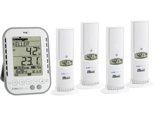 TFA-Dostmann 30.3039.IT, Grå, Vit, Inomhushygrometer, Inomhustermometer, Utomhushygrometer, Utomhustermometer, hygrometer, Termometer, hygrometer, ...
