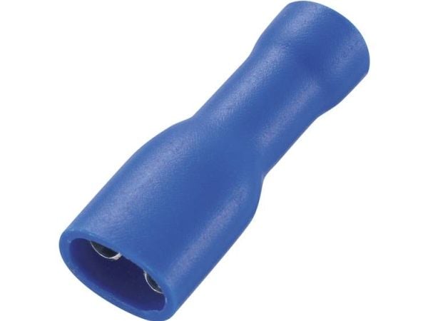 TRU COMPONENTS 737840-4.8 isolerad flatstift-kabelsko blå (50 st)