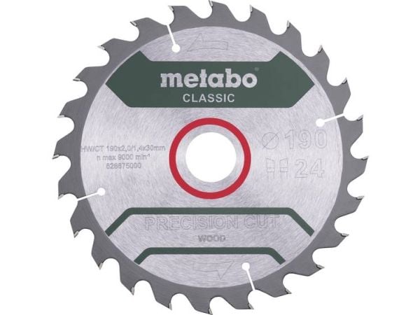 Metabo Classic Precision Cut Wood - Sirkelformet sagblad - 190 mm - 24 tenner