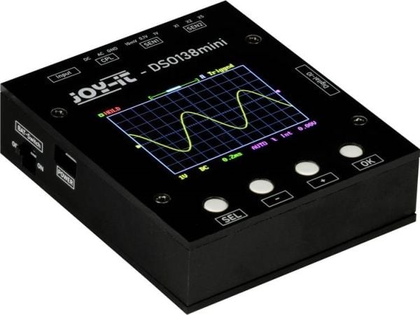 Joy-it digitalt oscilloskop 200 kHz 1-kanal 1 MSa/s 1 kpts 12 Bit (DSO-138-Mini) Joy-it digitalt oscilloskop 200 kHz 1-kanal 1 MSa/s 1 kpts 12 Bit (DSO-138-Mini)