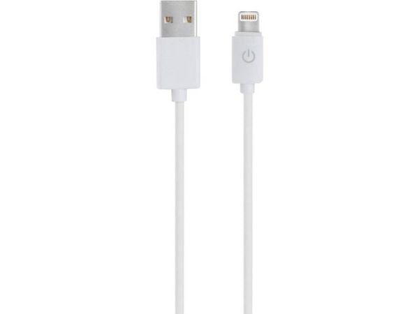 RealPower 255649, 1 m, Lightning, USB A, Hankjønn, Hankjønn, Hvit