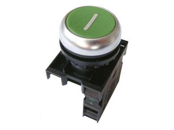 Eaton M22-D-G-X1/K10, Painikekytkin, Musta, Vihreä, IP66, IP67, IP69, -25 - 70 °C