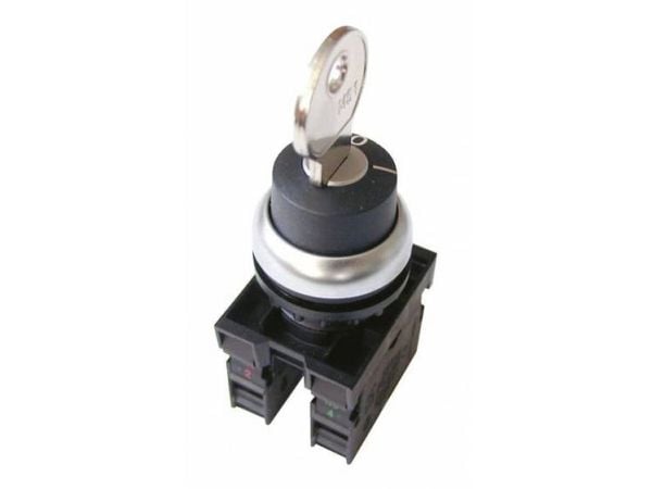Eaton M22-WRS/K11, Avaimella varustettu kytkin, Muovi, Musta, Kromi, IP66, 29,7 mm, 29,7 mm