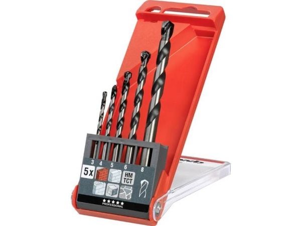 kwb 044300, Drill, Betong, Stein, 3/4/5/6/8 mm, 5 stykker