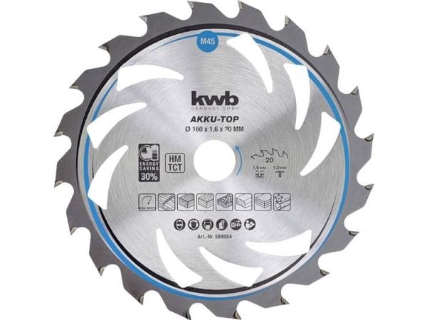 kwb 584354, Tungsten Carbide Tipped (TCT), Sponplate, Løvtre, Plast, Kryssfiner, Mykt tre, 16 cm, 1,6 cm, 1 mm, 1,6 mm
