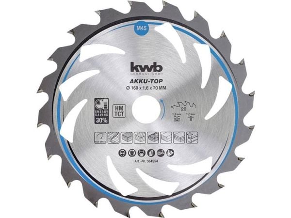 kwb 584554, Tungsten Carbide Tipped (TCT), Sponplate, Løvtre, Plast, Kryssfiner, Mykt tre, 16 cm, 2 cm, 1 mm, 1,6 mm