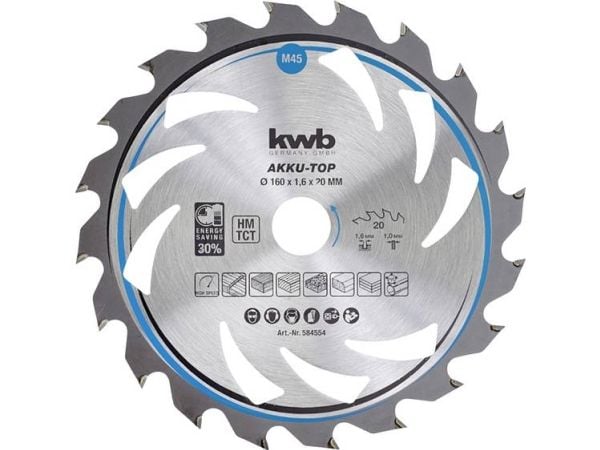 kwb 586654, Sponplate, Glassfiberarmert plast, Tre, 19 cm, 2 cm, Wolframkarbidspiss (TCT), 1,3 mm, 2 mm