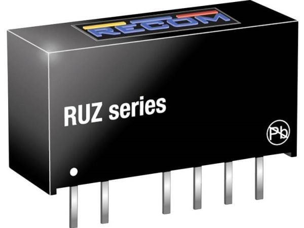 RECOM RUZ-050505 DC/DC-muunnin, tulostus 200 mA 2 W Lähtöjen lukumäärä: 2 x