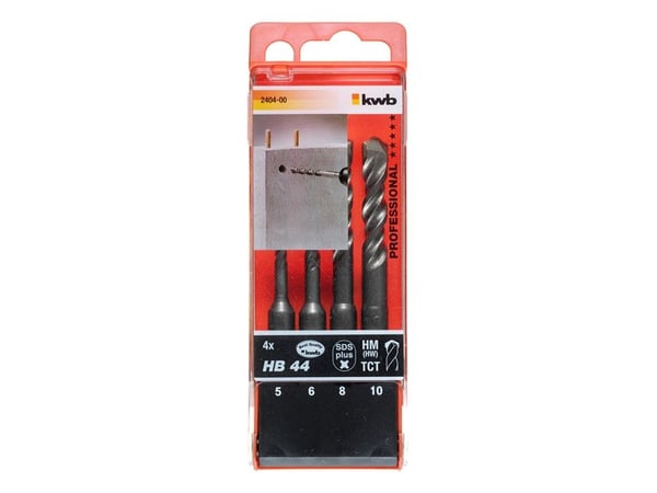 kwb 240500, Rotasjons hammer, Drill bit set, Høyrehåndsrotasjon, 180 mm, Murstein, Betong, Sandsten, Stein, SDS Plus