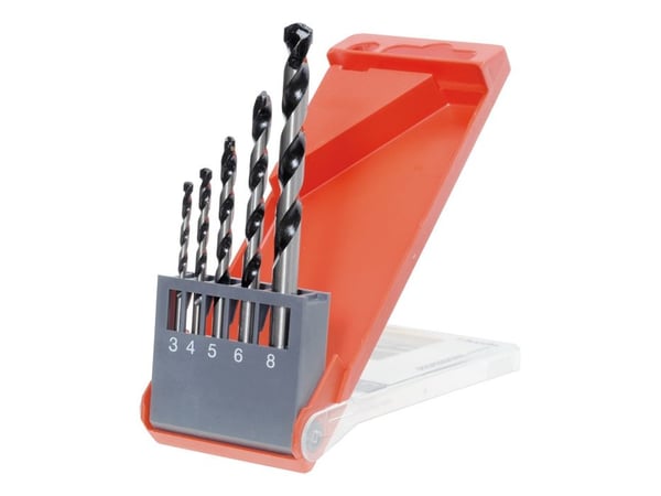 kwb 044300, Drill, Betong, Stein, 3/4/5/6/8 mm, 5 stykker
