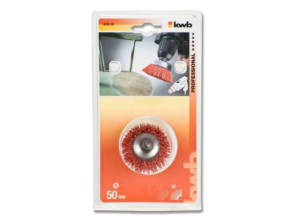 kwb 603230, Kopp stålbørste, 6 mm, 5 cm, Tre, Nylon