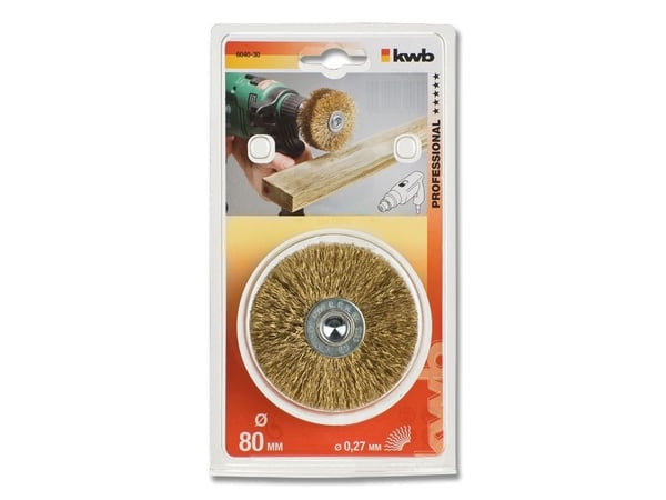 kwb 604030, Stålbørste, 8 mm, 8 cm, 0,27 mm, Metall, Tre, Metall
