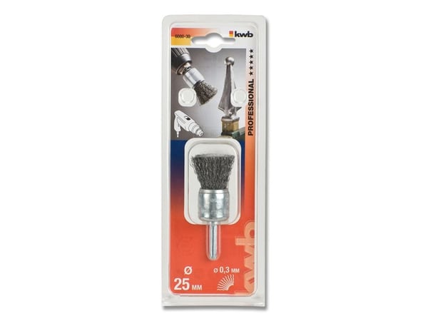 kwb 608030, Kopp stålbørste, 6 mm, 2,5 cm, 0,3 mm, Metall, Stein, Metall