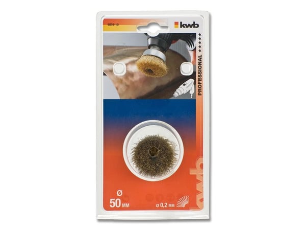 kwb 609110, Kopp stålbørste, 6 mm, 5 cm, 0,2 mm, Metall, Stein, Metall